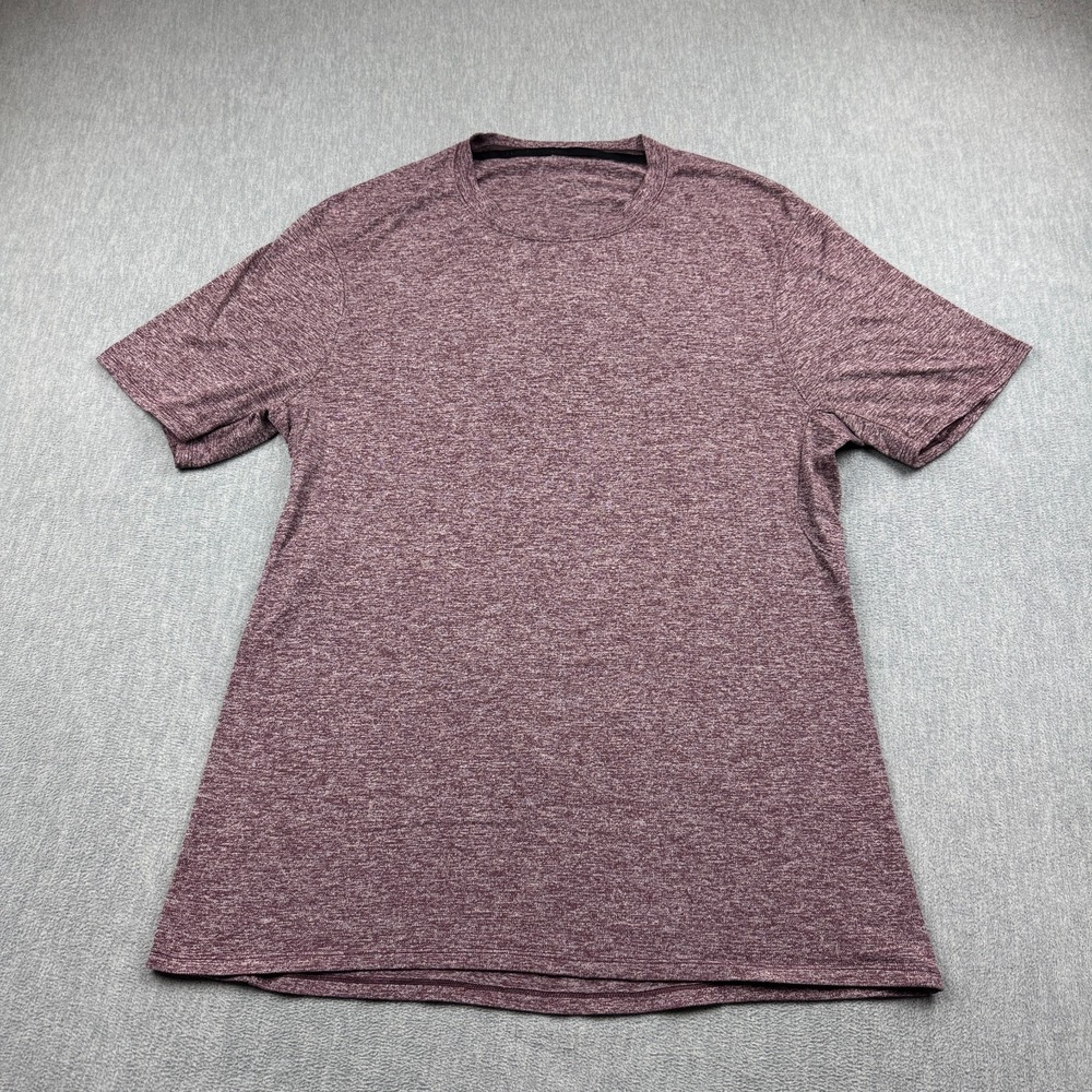 Lululemon Shirt Large Red Drysense Mesh Short Sleeve Workout Gym Training Top